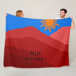 Classy retro eenvoudig modern monogram gepersonali fleece deken