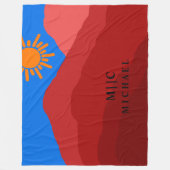 Classy retro eenvoudig modern monogram gepersonali fleece deken (Voorkant)