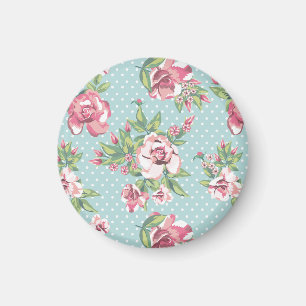 Classy retro florale patronen schattige poka stipp magneet
