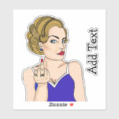 Classy Retro Lady Flipping the Bird Sticker (Vel)
