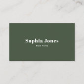 Classy Retro Minimale Social Media Groen Visitekaartje (Voorkant)