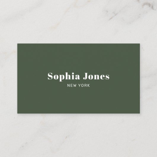 Classy Retro Minimale Social Media Groen Visitekaartje (Voorkant)