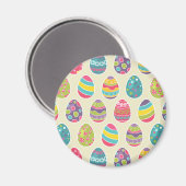 Classy Retro Paaseieren Gelukkige Paasdag Magneet (Voorkant / Achterkant)