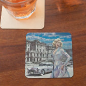 CLASSY  RETRO PIN-UP-ILLUSTRATIE STENEN ONDERZETTER