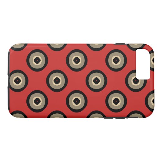 Classy Retro Red en Black Pattern Case-Mate iPhone Case (Achterkant (Horizontaal))