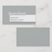 CLASSY RETRO STITCH effen modern zilvergrijs Visitekaartje (Voorkant / Achterkant)