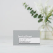 CLASSY RETRO STITCH effen modern zilvergrijs Visitekaartje (Staand voorkant)