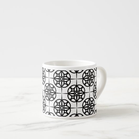 Classy Retro Vibe geometrisch patroon Espresso Kop (Voorkant rechts)