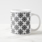 Classy Retro Vibe geometrisch patroon Grote Koffiekop (Rechts)