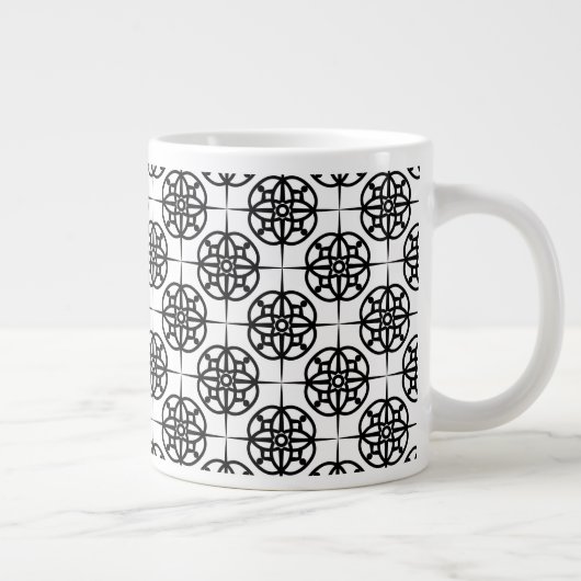 Classy Retro Vibe geometrisch patroon Grote Koffiekop (Rechts)