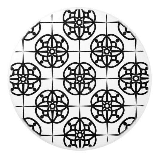 Classy Retro Vibe geometrisch patroon Keramische Knop (Voorkant)