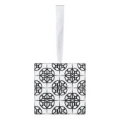 Classy Retro Vibe geometrisch patroon Kubus Ornament (Rechts)