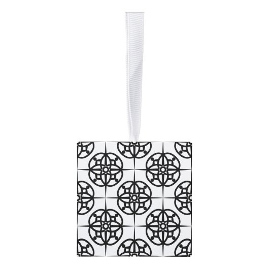 Classy Retro Vibe geometrisch patroon Kubus Ornament (Rechts)