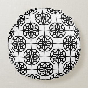 Classy Retro Vibe geometrisch patroon Rond Kussen