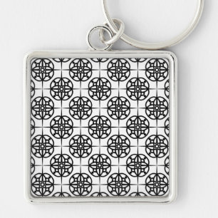 Classy Retro Vibe geometrisch patroon Sleutelhanger
