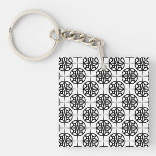 Classy Retro Vibe geometrisch patroon Sleutelhanger