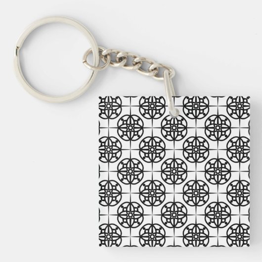 Classy Retro Vibe geometrisch patroon Sleutelhanger (Voorkant)