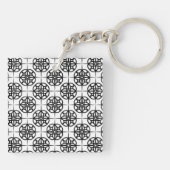 Classy Retro Vibe geometrisch patroon Sleutelhanger (Achterkant)