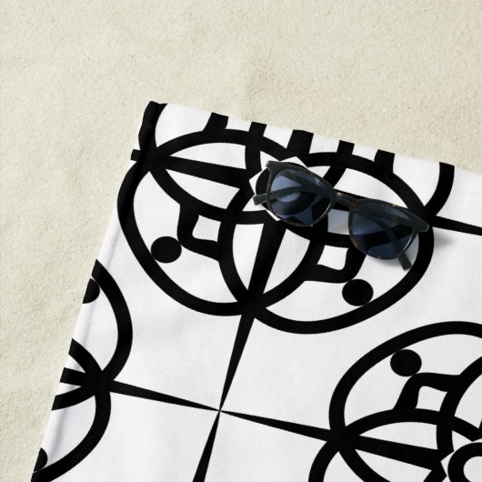 Classy Retro Vibe geometrisch patroon Strandlaken (In situ)