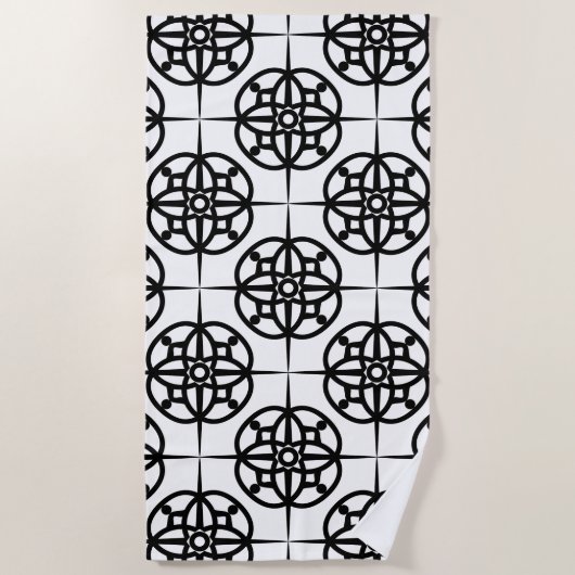 Classy Retro Vibe geometrisch patroon Strandlaken (Voorkant)