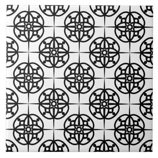 Classy Retro Vibe geometrisch patroon Tegeltje (Voorkant)