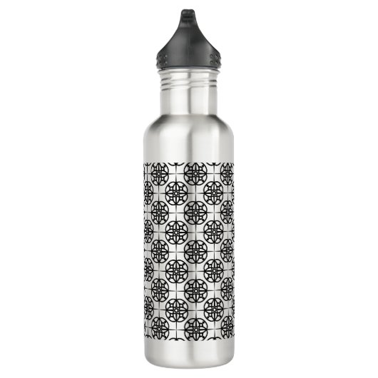 Classy Retro Vibe geometrisch patroon Waterfles (Rechts)