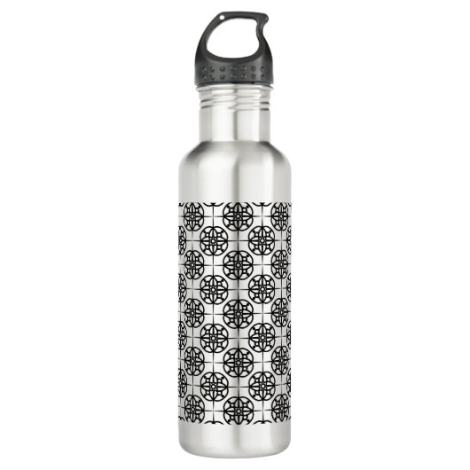 Classy Retro Vibe geometrisch patroon Waterfles (Voorkant)