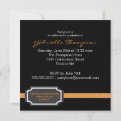 Classy Ribbon Square Photo Afstuderen Invitation Kaart (Achterkant)