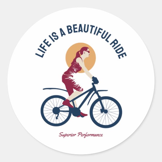 Classy Rider - Het leven is een mooie Ride Ronde Sticker (Voorkant)