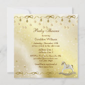 Classy Rocking Horse Neutraal kerstBaby shower Kaart (Achterkant)