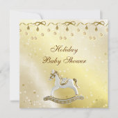 Classy Rocking Horse Neutraal kerstBaby shower Kaart (Voorkant)
