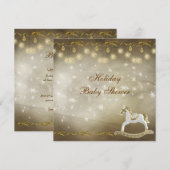Classy Rocking Horse Neutraal kerstBaby shower Kaart (Voorkant / Achterkant)