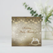 Classy Rocking Horse Neutraal kerstBaby shower Kaart (Staand voorkant)
