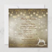 Classy Rocking Horse Neutraal kerstBaby shower Kaart (Achterkant)