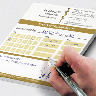 Classy Rod of Asclepius Gold Medische Afspraak Notitieblok