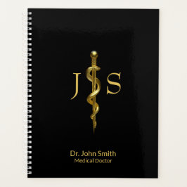 Classy Rod van Asclepius Medical Gold op zwart Planner