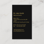 Classy Rod van Asclepius Medical Gold op zwart Visitekaartje (Achterkant)