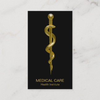 Classy Rod van Asclepius Medical Gold op zwart Visitekaartje