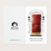 Classy rode Waterverf voordeur foto & diensten Visitekaartje (Buitenkant ongevouwen)