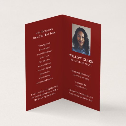 Classy rode Waterverf voordeur foto & diensten Visitekaartje (Binnen)