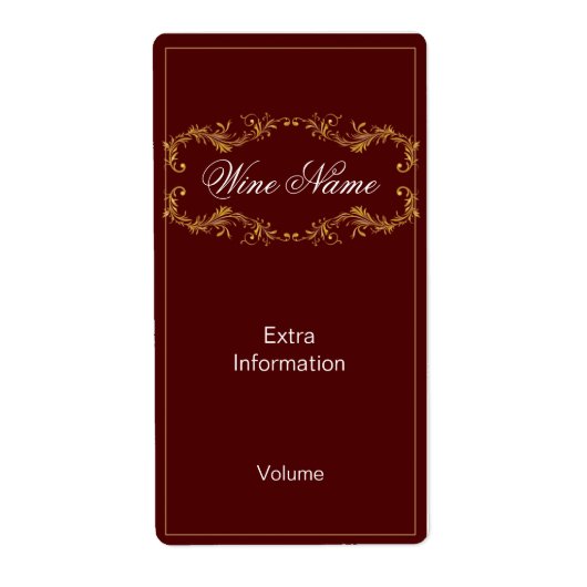 Classy rode wijn label (Voorkant)