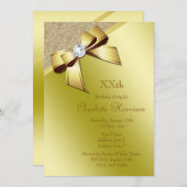 Classy Romantisch Goud Verjaardagsfeest Kaart (Voorkant / Achterkant)