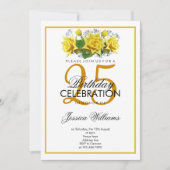 Classy Romantische Gele Rozen Verjaardag Kaart (Voorkant)