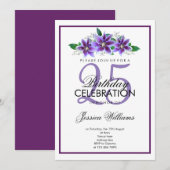 Classy Romantische Paarse Clematis Verjaardag Kaart (Voorkant / Achterkant)