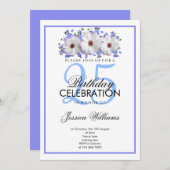 Classy romantische witte bloemen verjaardag kaart (Voorkant / Achterkant)