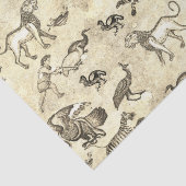 Classy Romeins Mozaïek Dieren Beige Tissuepapier (Detail)