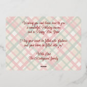 Classy rood groen geplakt Waterverf patroon en gou Folie Feestdagenkaart (Achterkant)