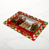 Classy rood groen geplakt Waterverf patroon en gou Folie Feestdagenkaart (Gedraaid)