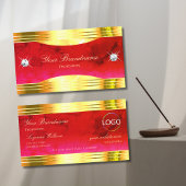 Classy rood marmer glanzend goud grenst aan Logo d Visitekaartje