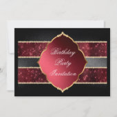 Classy rood, zwart & gouden juwelen versierd Verja Kaart (Voorkant)